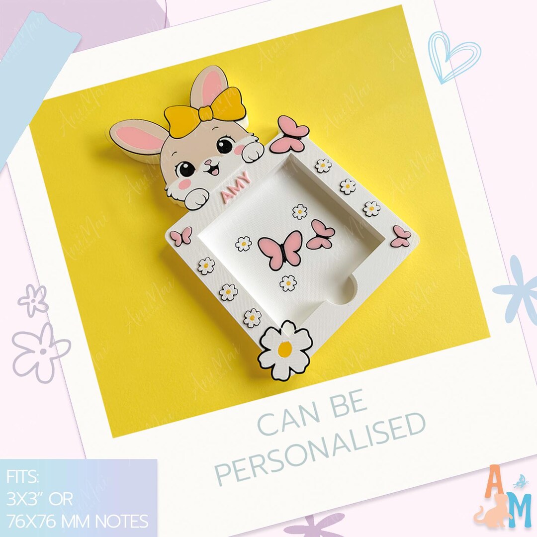 Sticky Bottom Rabbit Bunny Rabbit Sticky Post It Note Holder: Desk Organiser - Etsy