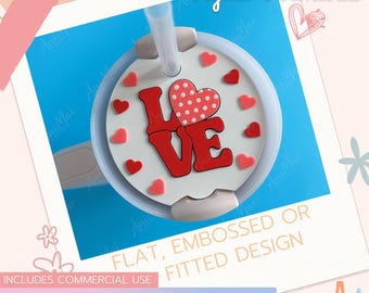 LOVE Heart Alla hjärtans dag-glassdekoration 3D-utskrift STL-fil, digital nedladdning