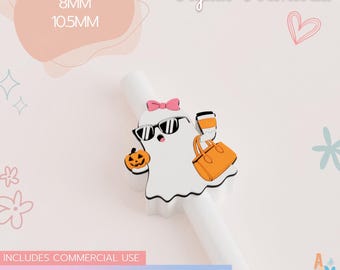 Spooky Halloween Boojee Ghost Straw Topper - Halloween Tumbler Accessory, Digital Download