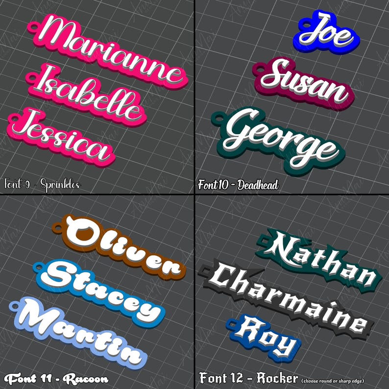 Custom Name Keychain 3D Print Sign STL File, Digital Download image 3