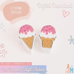 Ice Cream Drip Fidget Clicker 3D Print STL File, Digital Download