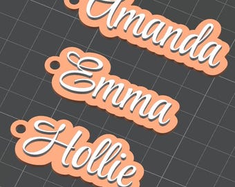 Bulk Custom 3D Printed Name Sign File, Digital Download