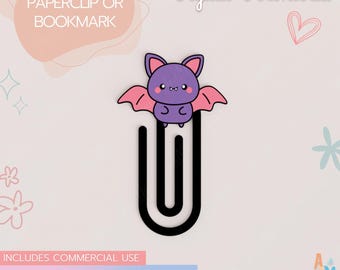 Spooky Halloween Bat Jumbo Paperclip 3D Print STL File, Digital Download