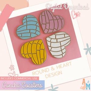 Concha Coasters 3D Print STL File, Digital Download