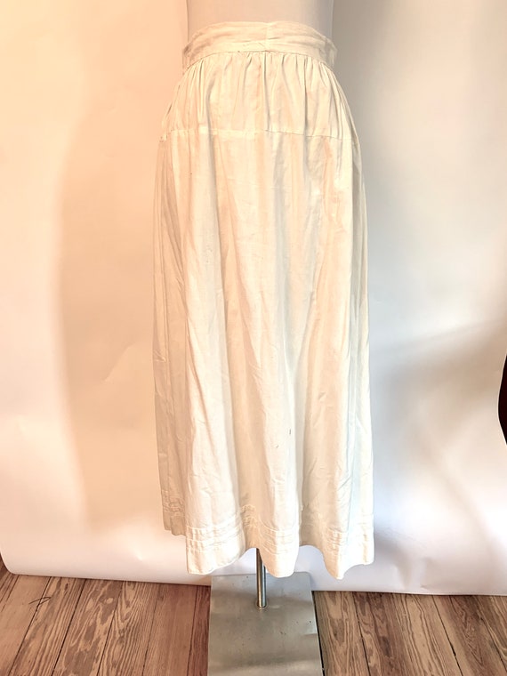 Victorian White Cotton Skirt with Pintucked Hem Mo