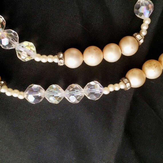 Vendome Faux Pearl and AB Crystal Necklace Vintag… - image 3