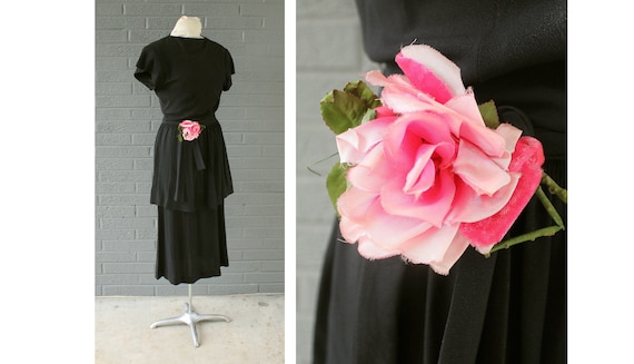 1930's 1940's Gay Gibson Tiered Dress with Floral