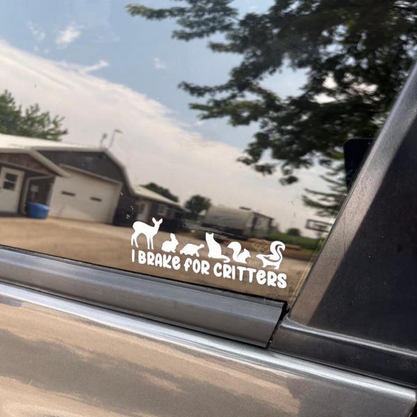 Ik rem voor beestjes sticker - dierenliefhebber auto sticker - ik rem voor beestjes grappige dierenliefhebber sticker - Wildlife Lover auto sticker