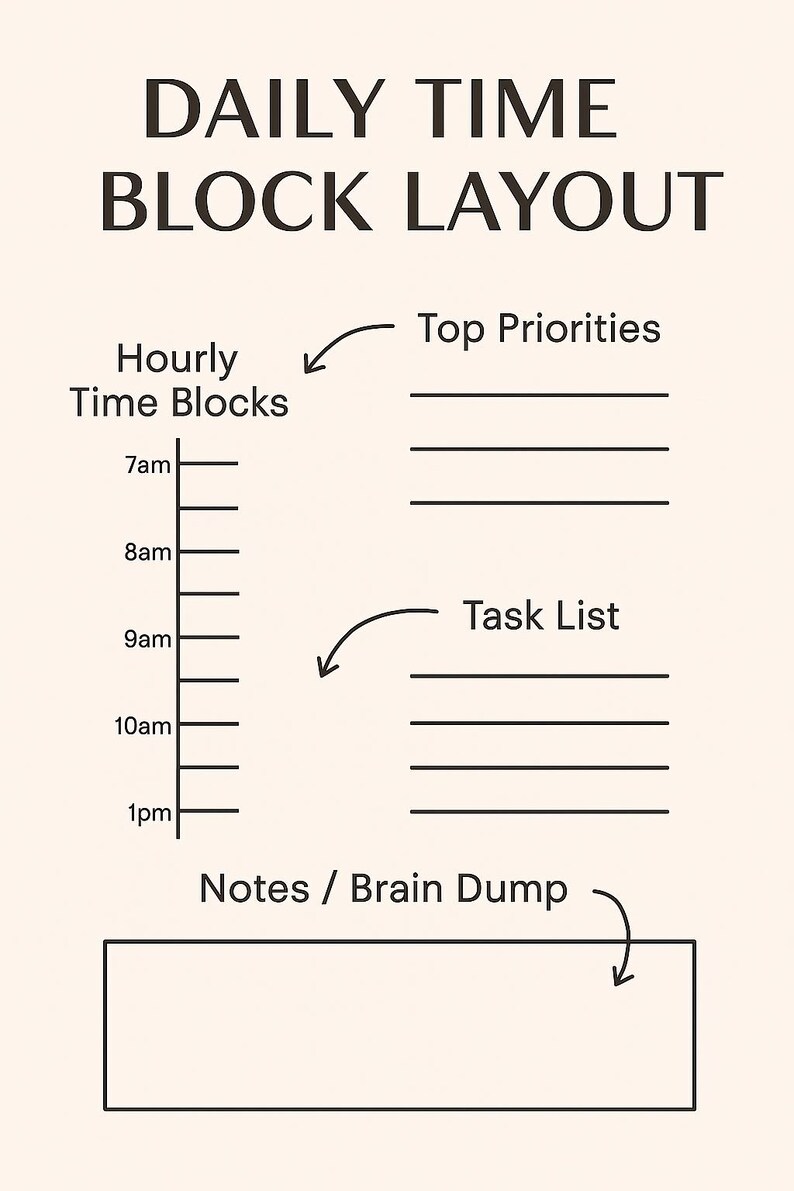 Time Blocking Planner Printable | ADHD Time Block Planner | Daily ...