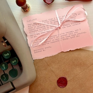 Carta de amor personalizada mecanografiada