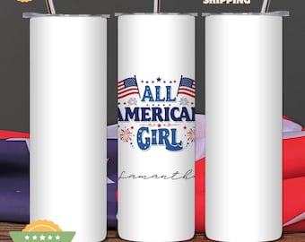 Personalized 4th of July Tumbler: Patriotic USA Stainless Steel Drinkware