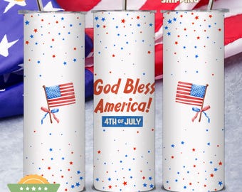 Patriotic 4th of July Tumbler: God Bless America Drinkware