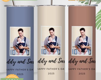 Personalized Dad Photo Tumbler, Stainless Steel, Father's Day Gift
