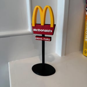 Cartello stampato in 3D ispirato a McDonald's - Arte murale retrò di fast food / Decorazione della cucina / Cartello del ristorante