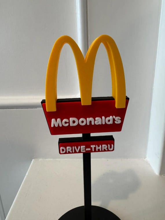 Mcdonald's Inspired 3D Printed Sign – Retro Fast Food Wall Art
