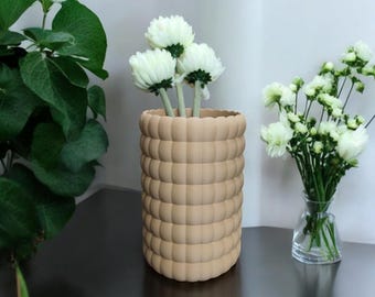 Vaso a bolle moderno stampato in 3D / Decorazione in PLA ecologica
