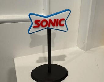 Sonic Drive-In Inspired 3D Printed Sign – Retro Fast Food Wall Art | Kitchen Decor | Restaurant Sign