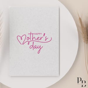 Cartão de Feliz Dia das Mães para Imprimir | Mensagem de Dia das Mães Estética e Simples com Flor | Presente Digital | Download Instantâneo | Cartão de Saudações