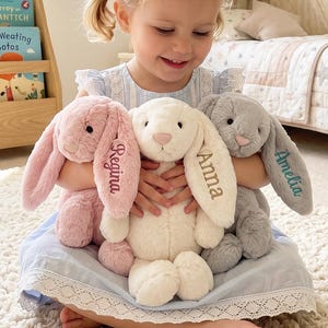 Personalized Bunny Plush,Custom Newborn Bunny Gift,Nursery Rabbit Doll,Baby Girl Shower Gift,Easter Bunny Gift