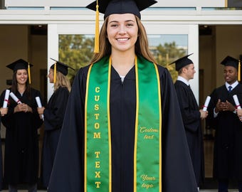 Custom Your Design Text Logo Graduation Stole,Personalized Graduation Sash With School Logo, College Senior Gift,Printed Class of 2026 Stole