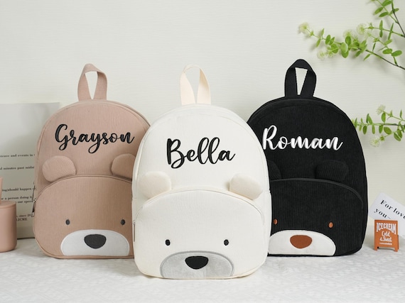 Custom Name Embroidered Bag,Customized Teddy Bear Backpack for Kids, Personalized Name Bag, Small diaper bag/infant bag,Preschool Backpack