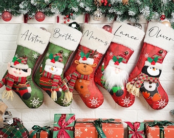 Custom 3D Christmas Stockings,Personalized Christmas Stockings, Suede Stocking for Farmhouse Decoration,Christmas Gifts Christmas Decor