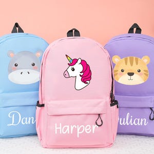 Personalized Animal Backpack,Back To School Gifts,Custom Backpack With Name,Preschool Backpack,Toddler Gifts, Kids Backpack, Canvas Bag
