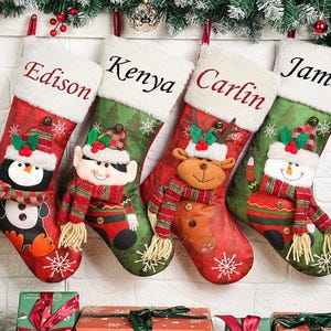 Custom Family Christmas Stockings,Christmas Stocking,Personalized Christmas Stockings,2025 Christmas Stockings,Holiday Stockings, Xmas Decor