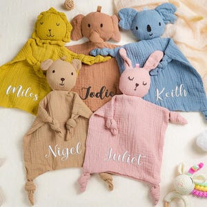 Personalized baby comforter,Custom Baby comforter,Tiny Alpaca Security Blanket Gender Neutral, Baby Blanket, Baby Shower Gift for baby girl