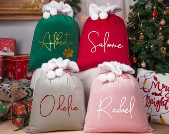 Custom Large Santa Sack with Name,Personalized Santa Sack,Christmas Sack 2025,Family Gift Christmas Gift Bag Holiday Gifts,Family Xmas Decor