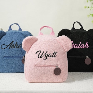 Cartable pour enfants d'âge préscolaire, cadeau baby shower, sac à dos ours en peluche brodé pour enfants, sac à dos personnalisé pour enfants, cadeaux pour tout-petits, cartable pour tout-petits