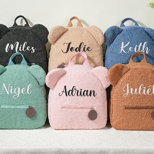 Sac à dos personnalisé en forme d'ours en peluche, Sac à dos personnalisé pour enfants, Sac bébé personnalisé, Sac à dos en peluche, Sac avec nom en forme d'ours, Adorable sac pour enfants