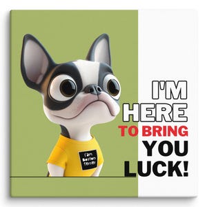 Quadro Boston Terrier portafortuna