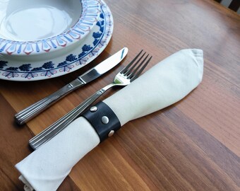 Leather Napkin Ring, Minimalist Table Decor, Elegant Dining Accessory