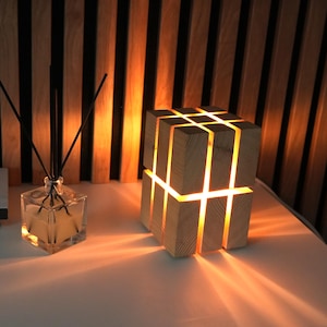 Wooden Lamp Natural Wood with LED, desk lamp , table lamp , bedroom lamp , living room lamp , bedside lamp , lamps , wooden lamp , LED lamp