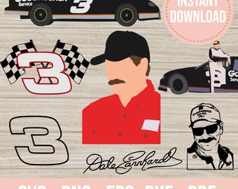 Bundle Dale 3 racing svg png Dale Earnhardt cricut