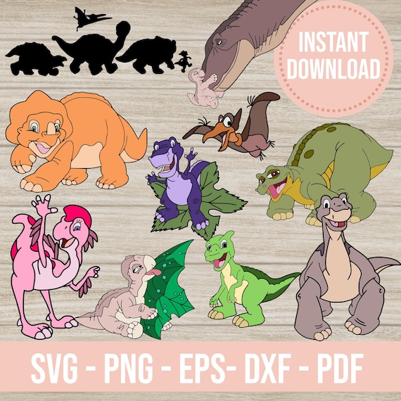Bundle dinosaurs svg png Little foot cricut silhouette