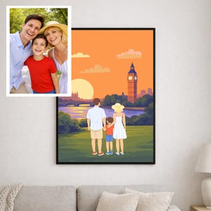 Custom Travel Portrait from Photo – Personalized Couple & Family Keepsake Gift