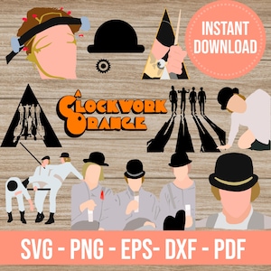 Bundle Clockwork orange svg png Alex DeLarge cricut silhoeutte