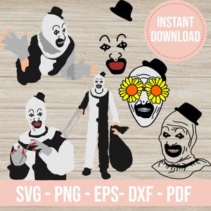 Bundle Art clown svg png Terrifier clown cricut