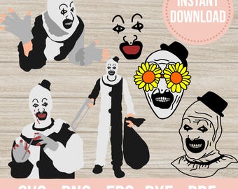 Bundle Art clown svg png Terrifier clown cricut