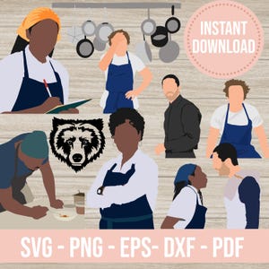 Bundle The bear tv show svg png Carmy Yes chef silhouette