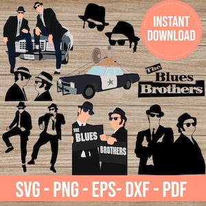 Bundle Blue Brothers SVG PNG Bluesmobile Cricut Silhouette