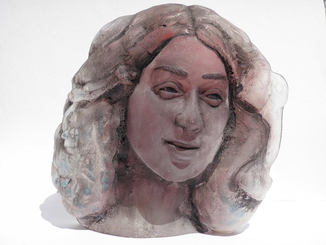 Glass Art Face Mask Sculpture Goddess Bust of A Woman Lucid Etsy