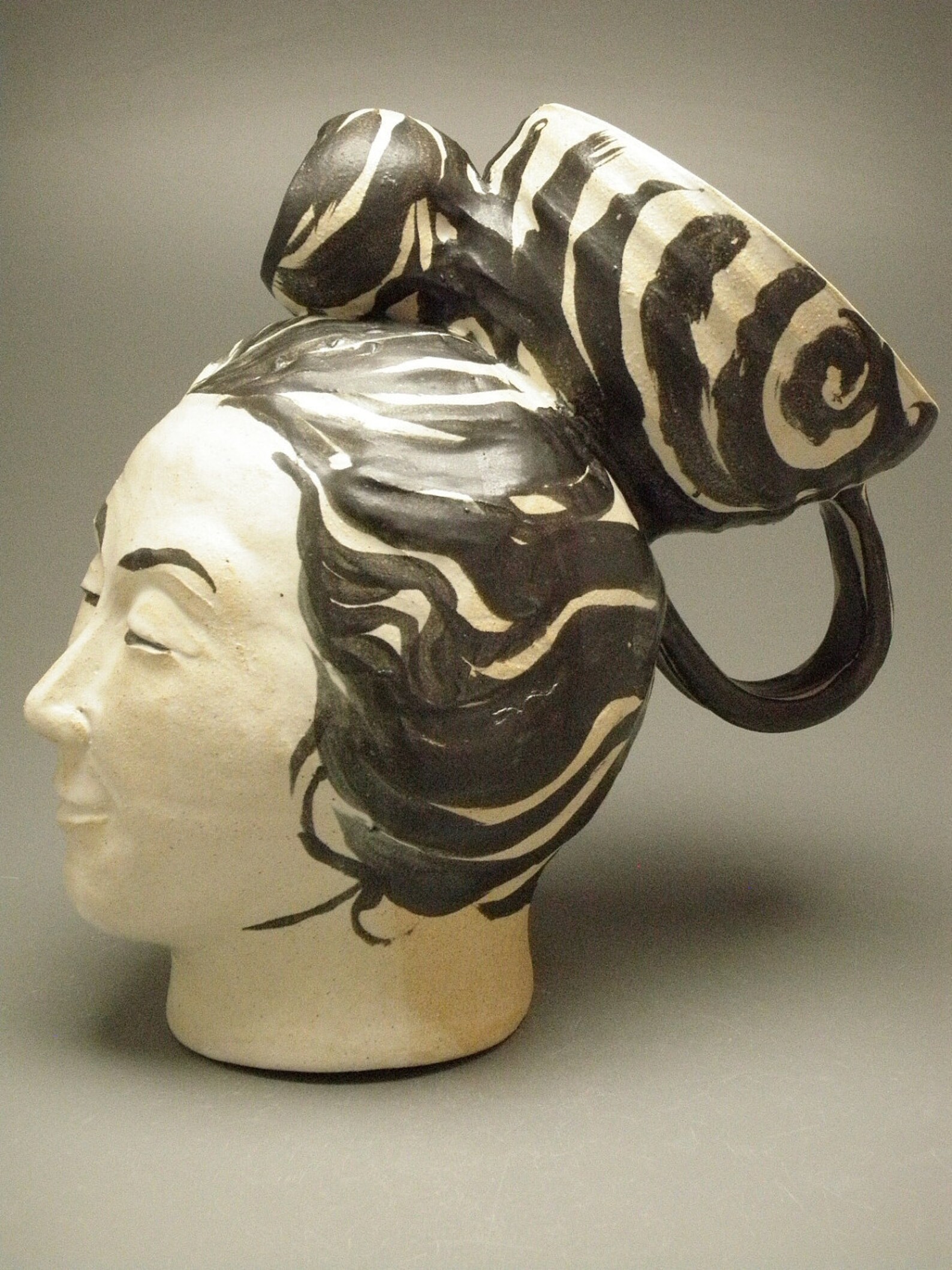 Inversion Ceramic Head Art Face Vase Sculpture Upside Down Etsy