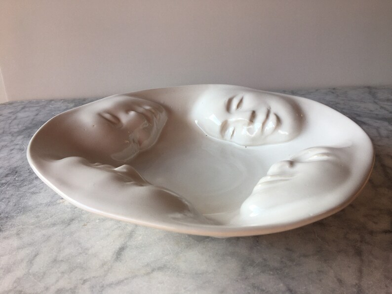 Made to order Four Faces Bowl Wall Hanging Platter Ceramic Etsy