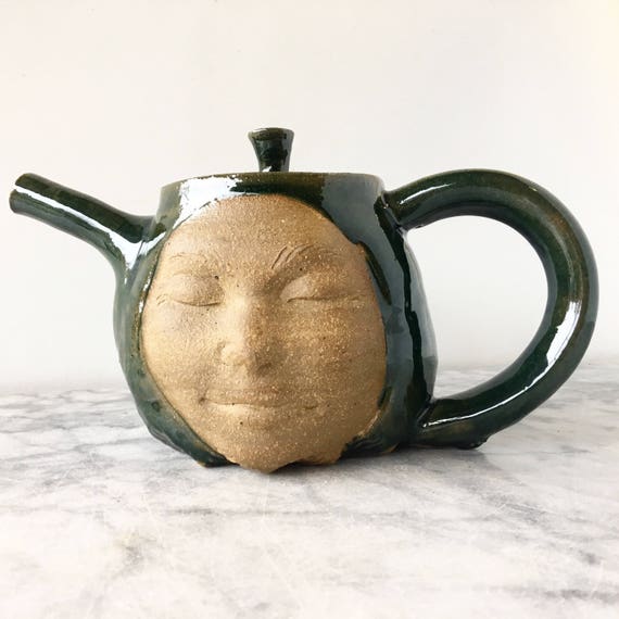 Porcelain teapot fluid slip texture painting art pottery vessel pot