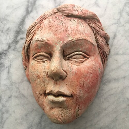 Shops Ceramic Wall Art Mask of Venus Sculpture Face With Mud Crack Texture