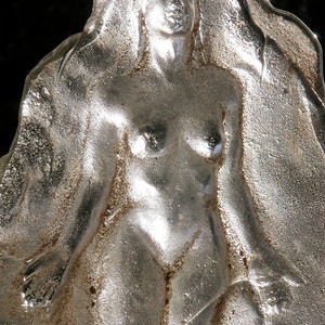 Cast Glass Art Nude Figure Sculpture Goddess Merging With Light, Clear Prism image 5
