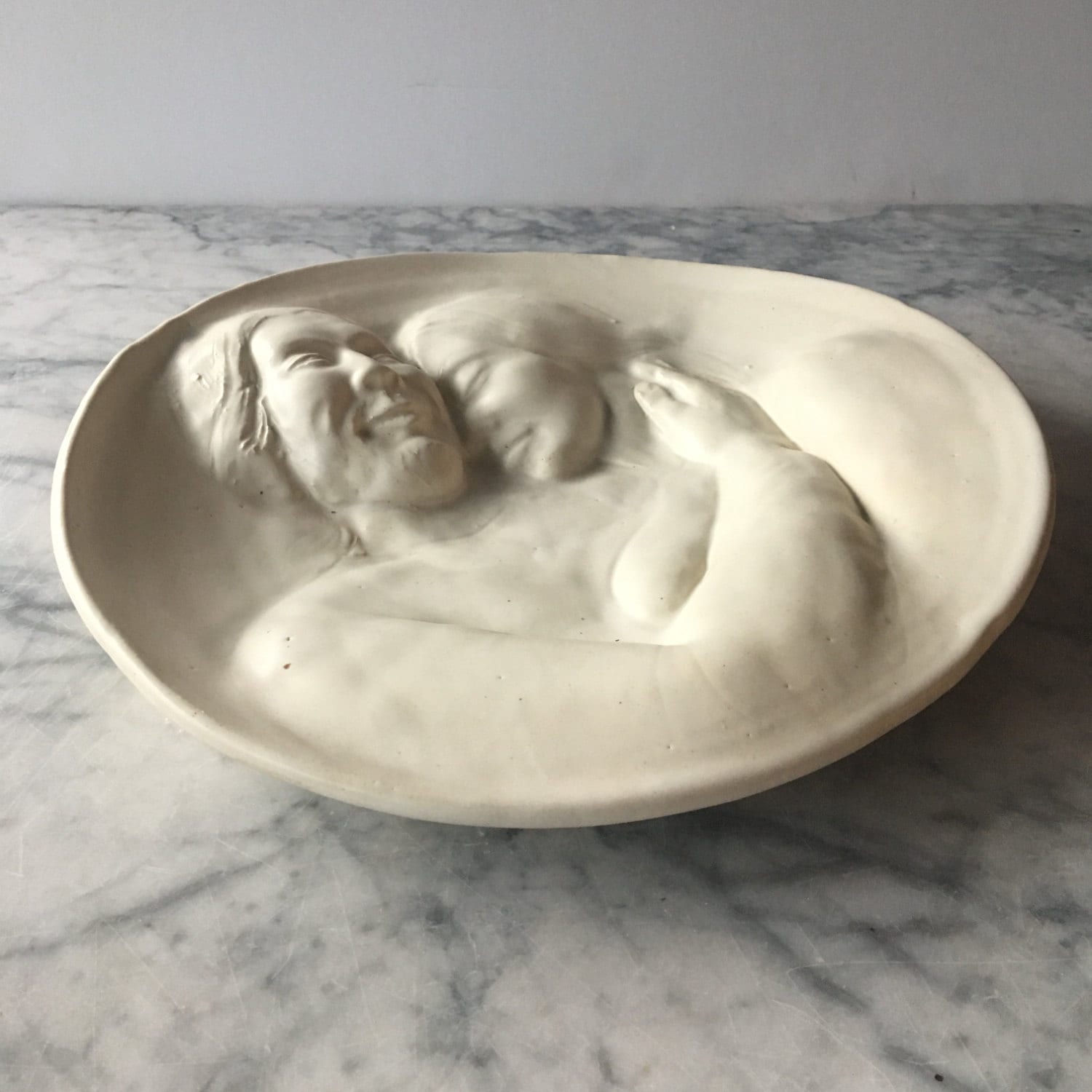 Ceramic Wall Art Platter Lovers Embrace Tender Love and Care Etsy